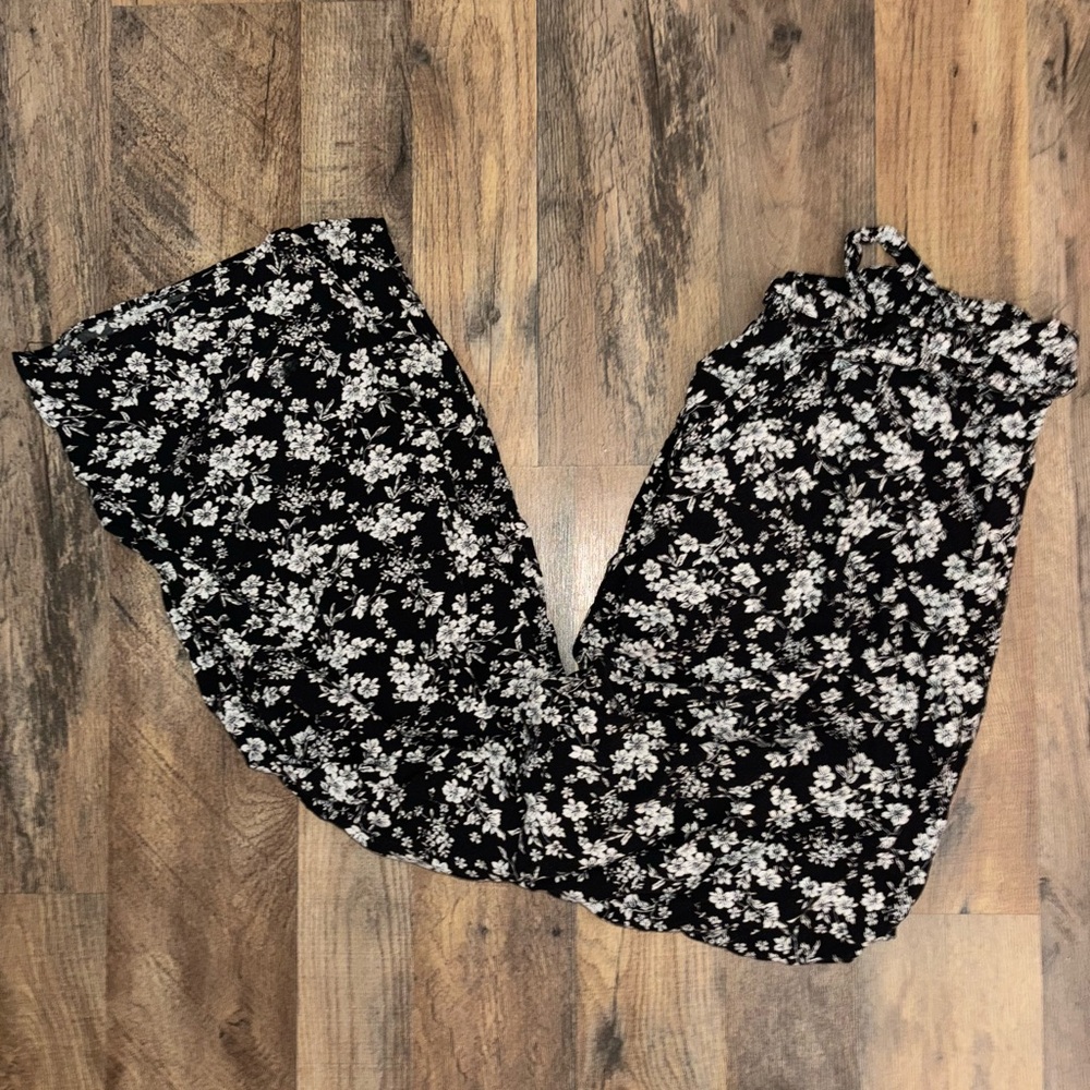 Flowy Floral Tie Pants